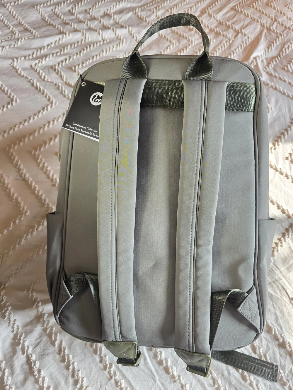 NWT Men's Olive Green Backpack with Coin Pouch